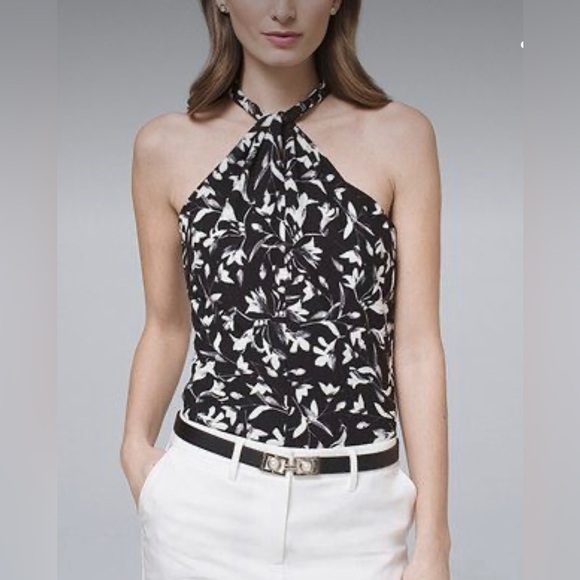 White House Black Market Tops - White House Black Market Floral Twist Halter Top